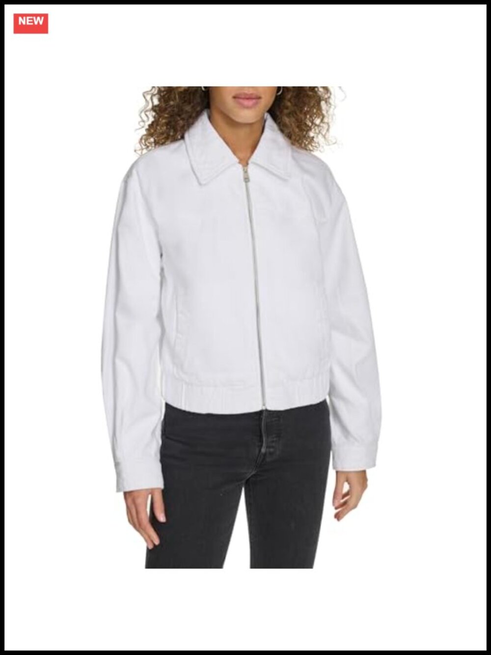Levi's Women's Western Denim Bomber Jacket Zip Closure Loose Fit